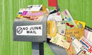 Mailbox stuffed with junk mail