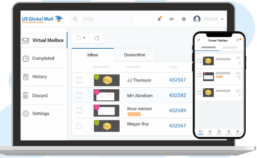 virtual mailbox platform on mobile and desktop