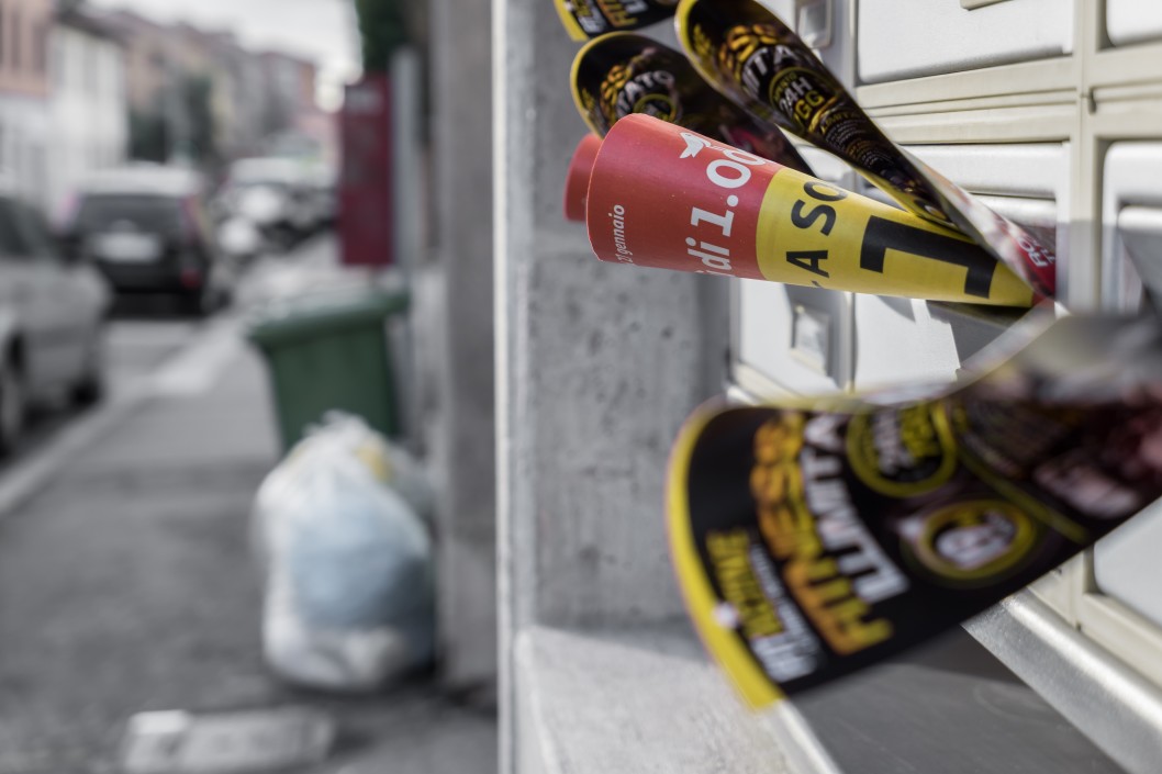 advertising leaflet in a mailbox