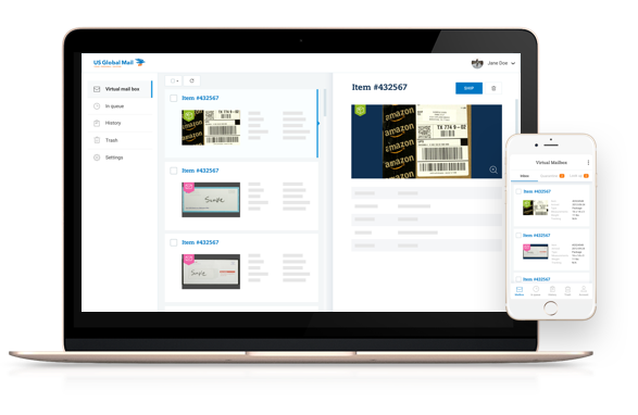 virtual mailbox on desktop and mobile