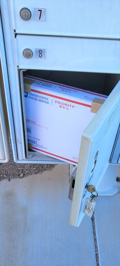 priority mail express package in a po box