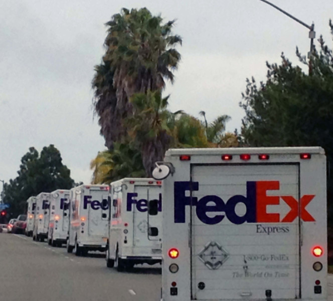 On Fedex Vehicle For Delivery