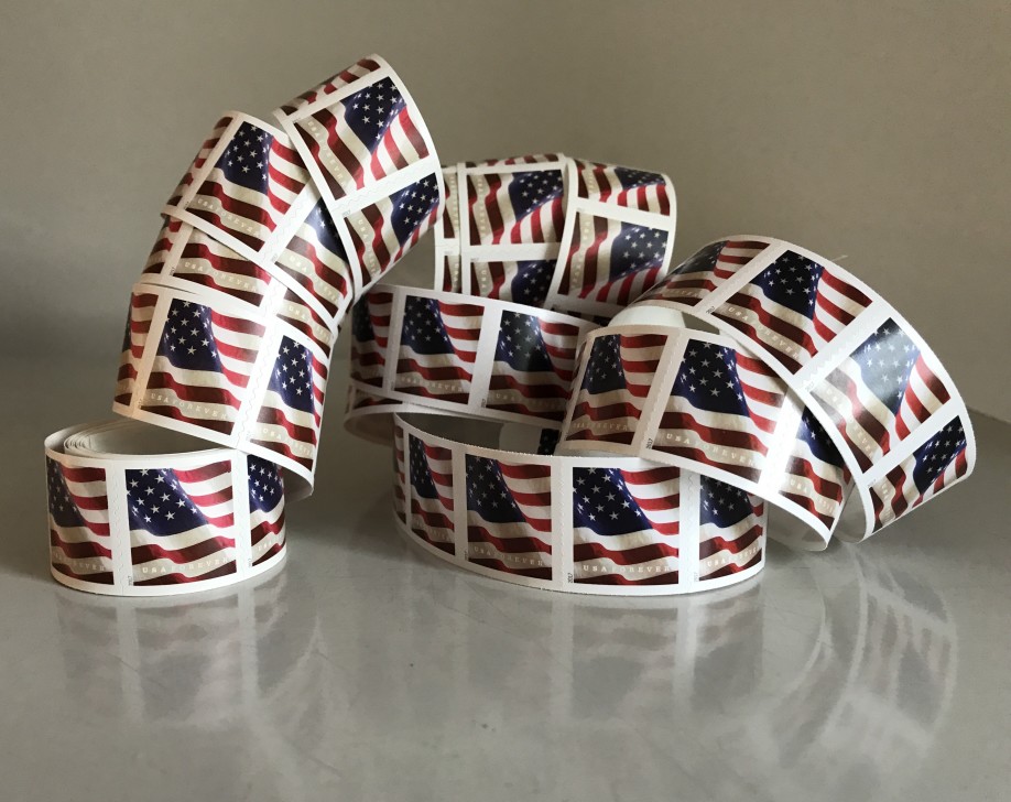 stamps with an american flag