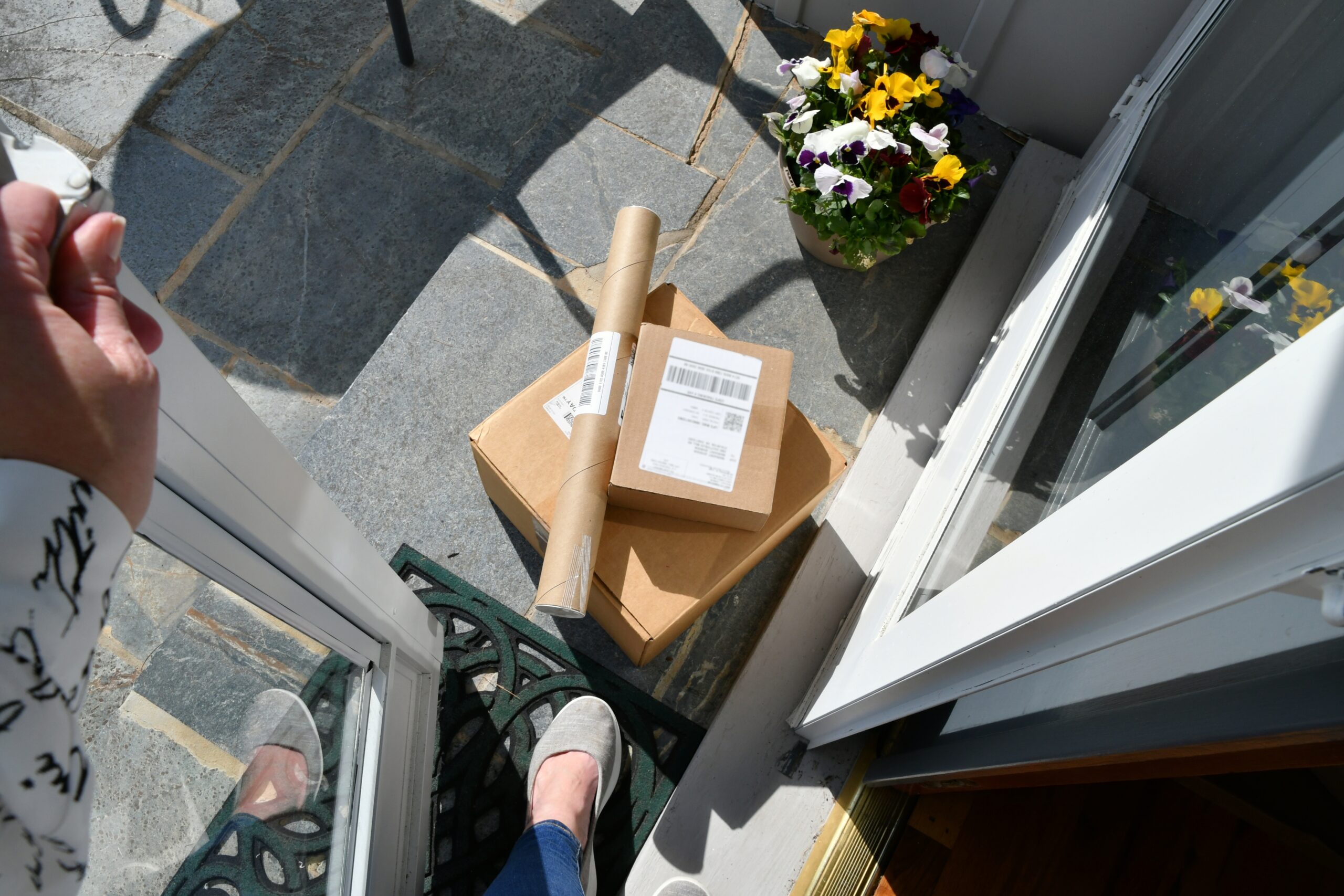 packages at the front door