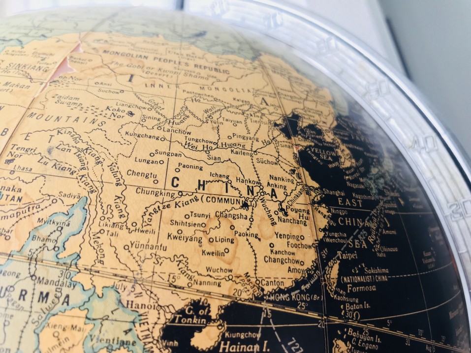 china on a map