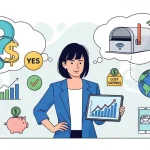 animated image of woman choosing a virtual mailbox